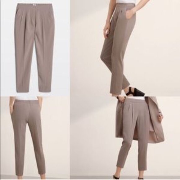 Aritzia Babaton Cohen Pleated Pull OnTrouser Pants in Denudee - SZ 6 - Picture 5 of 7